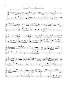 Partition Sonata R.65 en A minor, clavier sonates R.61-70, Soler, Antonio
