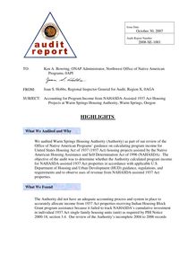 Final Audit Report Dated 10-30-07