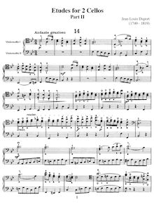 Partition Book 2 (Nos.14-21), Instruction on pour Fingering et Bowing of pour violoncelle