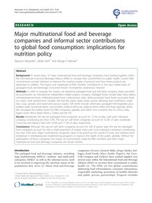 Major multinational food and beverage companies and informal sector contributions to global food consumption: implications for nutrition policy