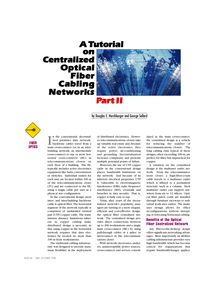 A Tutorial on Centralized Optical Fiber Cabling Networks Part II
