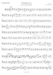Partition violoncelles, Lezione 3a per il Venerdì Santo, F minor