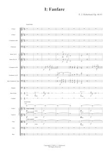 Partition , Fanfare,  pour orchestre, B flat, Robertson, Ernest John