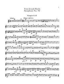Partition trompette 1, 2 (C), Symphony No.92 en G major, “Oxford”