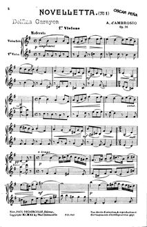 Partition parties complètes, Novelletta nº1,Op16, D Ambrosio, Alfredo