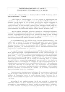 1 GROUPE DE PHARMACOLOGIE SOCIALE COMPTE RENDU DE LA REUNION DU 22 ...