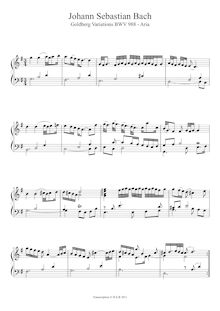 Partition Aria, Goldberg-Variationen, Goldberg Variations ; Aria mit 30 Veränderungen ; Clavier-Übung IV