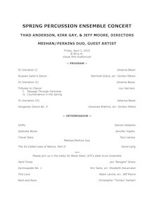 Percussion Ensemble Program - 4_2_10