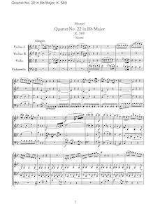 Partition complète, corde quatuor No.22, Second Prussian Quartet