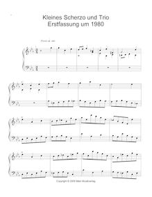 Partition Little scherzo et Trio Original Version around 1980, Simple Piano pièces from my Youth