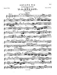 Partition de violon, violon Sonata, Violin Sonata No.24 par Wolfgang Amadeus Mozart