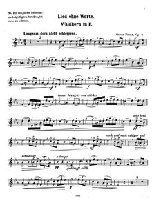 Partition cor , partie, Lied ohne Worte, Op.2, A♭ Major, Franz, Oscar