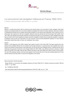 La concurrence rail-navigation intérieure en France 1850-1914 - article ; n°1 ; vol.9, pg 65-94