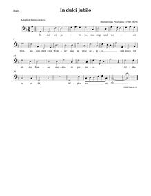 Partition basse 1 enregistrement  (chœur 2), en dulci jubilo, F major