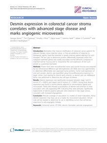 Desmin expression in colorectal cancer stroma correlates with advanced stage disease and marks angiogenic microvessels