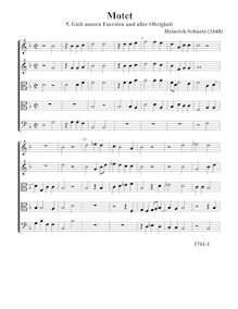 Partition , Gieb unsern Fürsten und aller Obrigkjeit - partition complète (Tr Tr T T B), Geistliche Chor-Music, Op.11