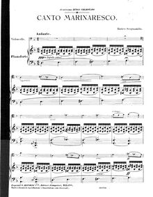 Partition de piano, Canto Marinaresco pour violoncelle et Piano