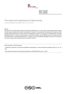 The extent and significance of debt slavery - article ; n°1 ; vol.43, pg 173-204