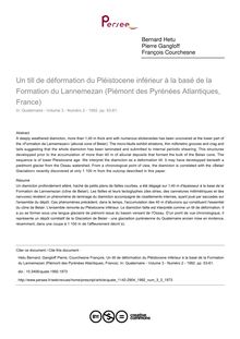 Un till de déformation du Pléistocene inférieur à la basé de la Formation du Lannemezan (Piémont des Pyrénées Atlantiques, France) - article ; n°2 ; vol.3, pg 53-61