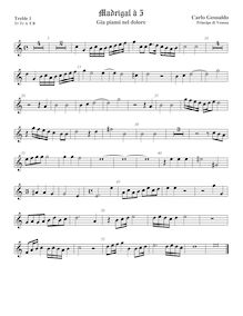 Partition viole de gambe aigue 1, madrigaux, Book 6, Gesualdo, Carlo