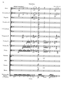 Partition Sanctus, Mass en F, D.105, Schubert, Franz
