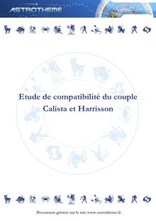 Etude de compatibilité du couple Calista et Harrison