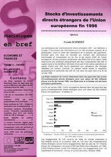 Stocks d investissements directs étrangers de l Union européenne fin 1996