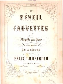 Partition complète, Le Réveil des Fauvettes, Op.90, Godefroid, Félix