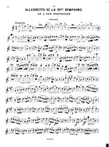 Partition de violon, Symphony No.7, A major, Beethoven, Ludwig van