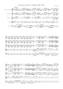 Partition complète, Concerto pour viole de gambe d Amore en D minor