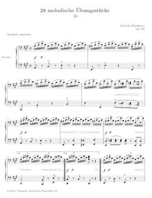 Partition No. 21, 28 Melodische übungstücke, Melodic Practice Pieces