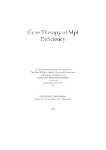 Gene therapy of Mpl deficiency [Elektronische Ressource] / von Daniel Wicke