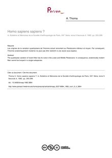 Homo sapiens sapiens ? - article ; n°4 ; vol.9, pg 293-298