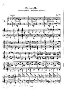 Partition complète, Saltarello, Saltarello über ein Thema von F. Mendelssohn Bartholdy