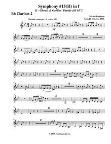 Partition clarinette 2, Symphony No.15  Black Halloween , F minor par Michel Rondeau