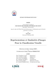 Représentations et Similarités d Images Pour la Classification Visuelle