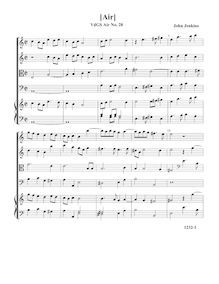 Partition [Air]  VdGS No.28 - partition complète (Tr Tr B B O), Airs pour 4 violes de gambe avec orgue