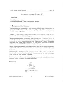 Mathématiques pour G.I. - 2ème Année 2004 Informatique IUT Reims