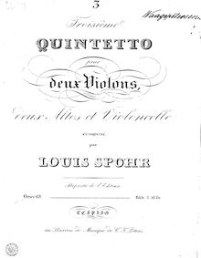 Partition parties complètes, corde quintette No.3, Op.69, Spohr, Louis
