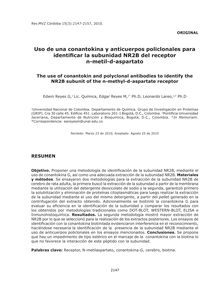 Uso de una conantokina y anticuerpos policlonales para identificar la subunidad NR2B del receptorn-metil-d-aspartato (The use of conantokin and polyclonal antibodies to identify the NR2B subunit of the n-methyl-d-aspartate receptor)