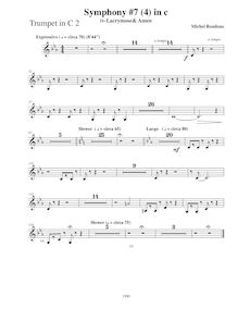 Partition trompette 2 (C), Symphony No.7  Requiem , C minor, Rondeau, Michel par Michel Rondeau