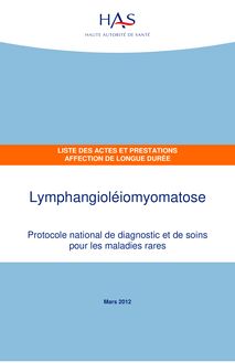 ALD Hors liste Lymphangioléiomyomatose - ALD hors liste - Liste des actes et prestations sur Lymphangioléiomyomatose
