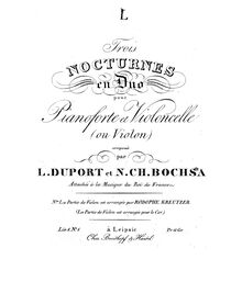 Partition Piano, 3 nocturnes en Duo, Duport, Jean-Louis par Jean-Louis Duport