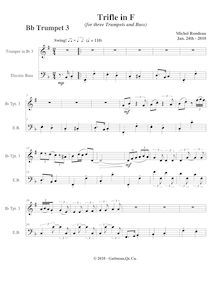 Partition trompette 3 (B♭)/basse, Trifle en F major, F major, Rondeau, Michel