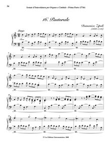 Partition , Pastorale en do maggiore, Sonate d Involatura per organo e cimbalo