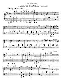 Partition de piano, March Past of pour National Fencibles