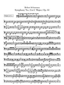Partition timbales, Symphony No.2, Op.61, C Major, Schumann, Robert