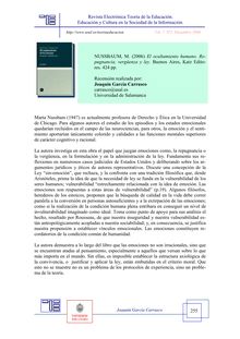 NUSSBAUM, M. (2006) "El ocultamiento humano. Repugnancia, vergüenza y ley". Buenos Aires : Katz Editores. 424 pp.