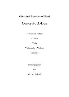 Partition Solo violon, violon Concerto en A major, A major, Platti, Giovanni Benedetto