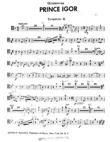 Partition Trombone 2, Prince Igor, Князь Игорь - Knyaz Igor, Borodin, Aleksandr